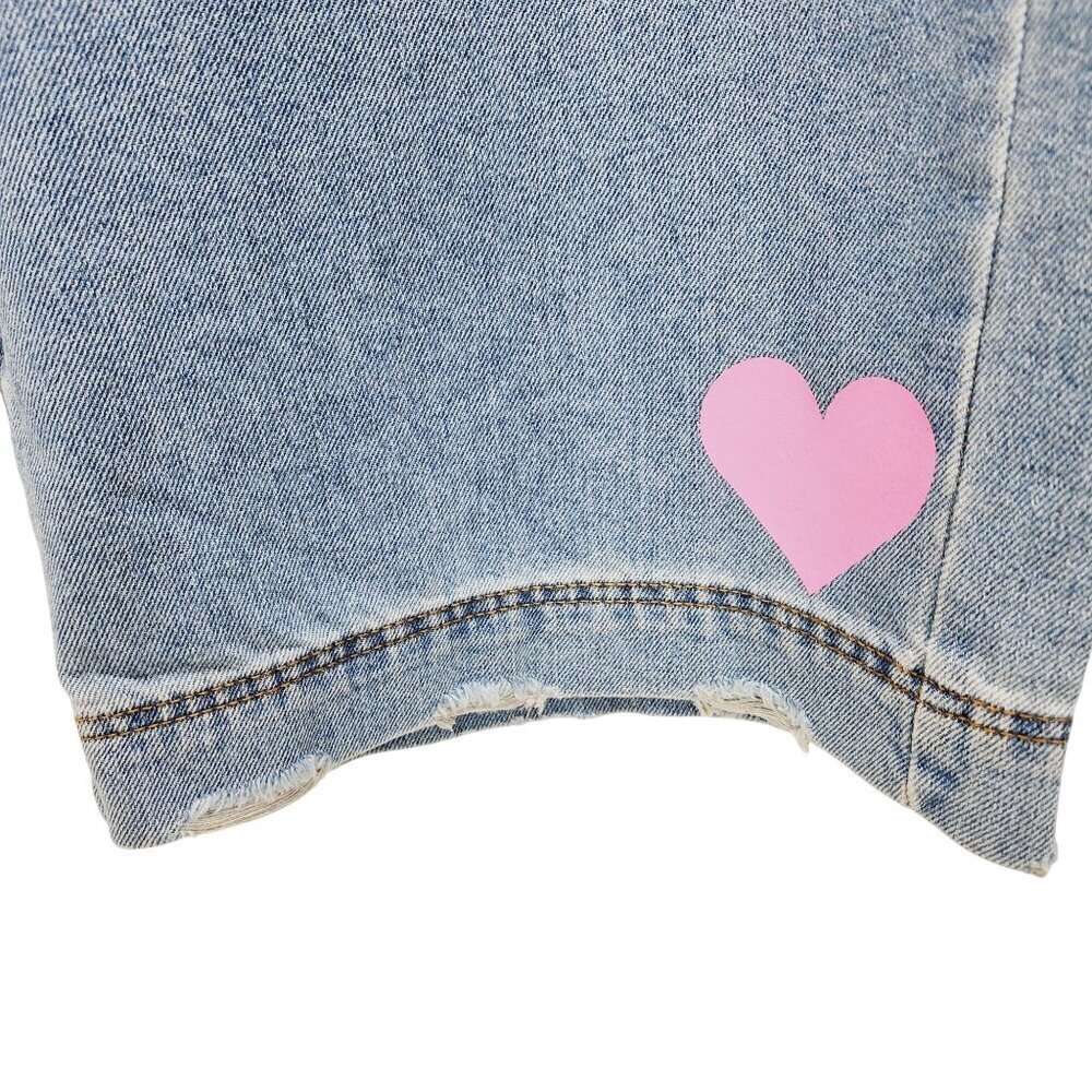 Love For Humanity Womens High-Rise Wide-Leg Jeans Pink Heart Accents Size 7/ 28 - Picture 15 of 15